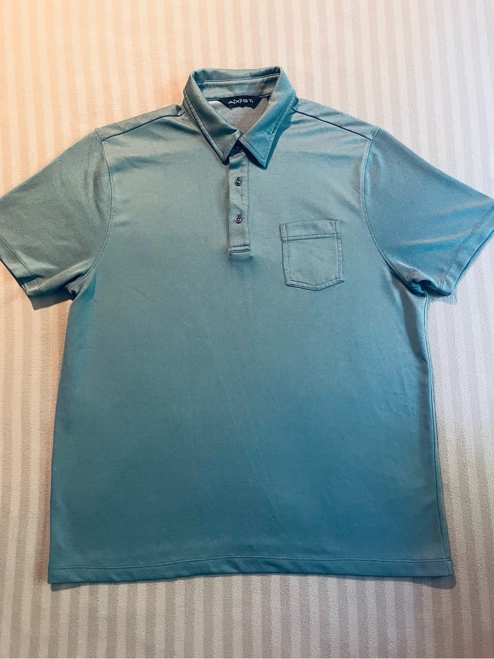 Axist Men's Teal Green Short-Sleeve Polo with Chest Pocket